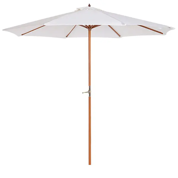 Umbrela cu Stalp de Lemn Rezistent Outsunny, bej Φ270 x 250A cm | Aosom Romania