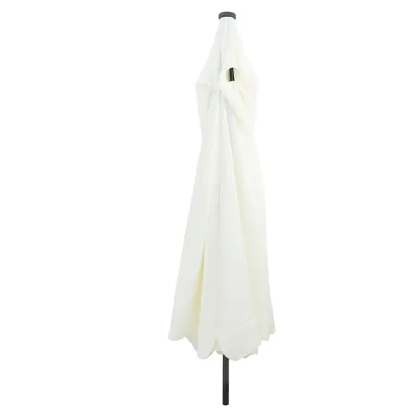 Umbrela de gradina Gossi cu led-uri, dimensiuni 395x245 cm, alb nisipos