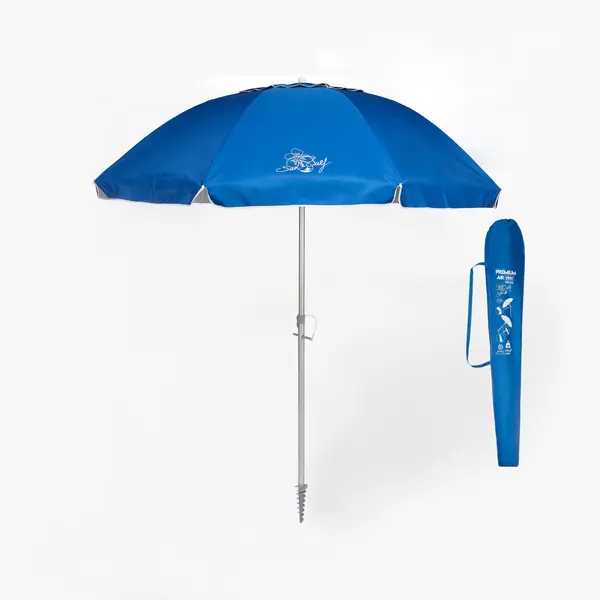 Umbrelă de plajă premium înclinabilă UPF50+ 220 cm Albastru