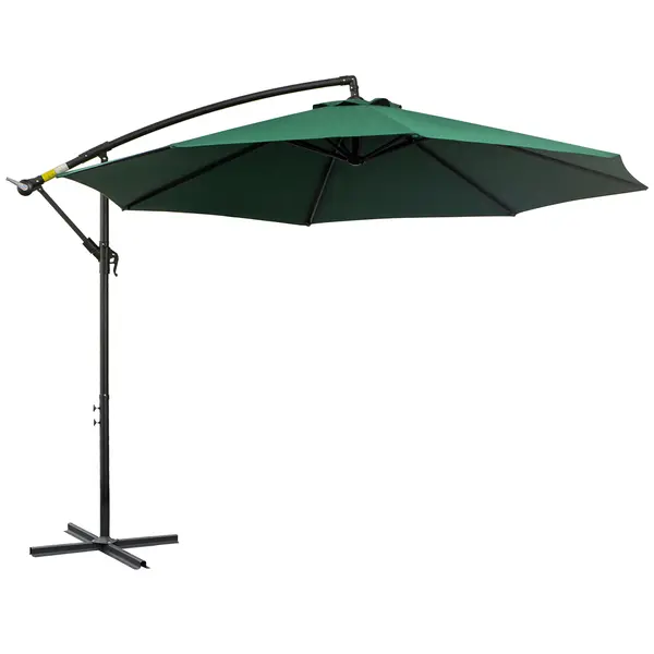 Umbrela Impermeabila cu Brat Lateral Outsunny, Structura Otel, Verde Φ300x250cm | Aosom Romania