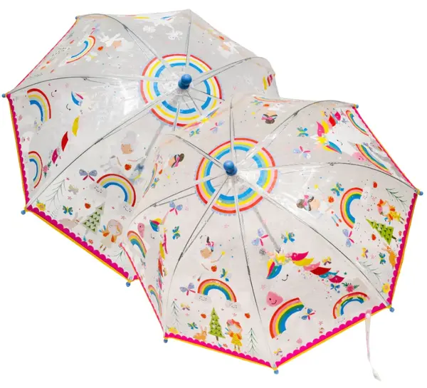 Umbrelă magică Floss and Rock - Zâna Curcubeu, transparentă