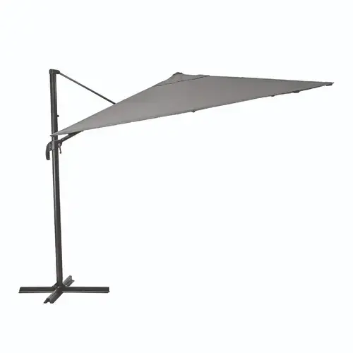 Umbrela terasa Naterial, aluminiu/otel/poliester, 286 x 286 cm, H 264 cm, Gri