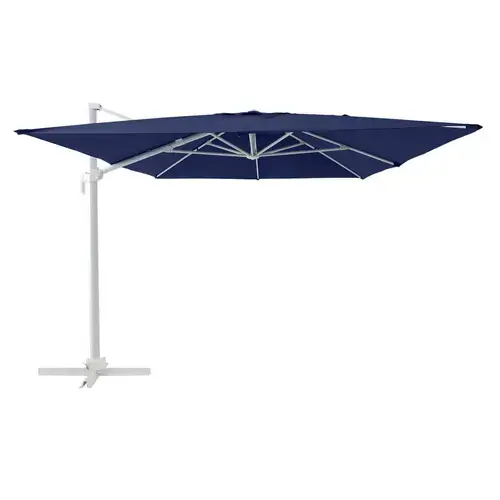 Umbrela terasa Naterial, otel/poliester, 286 x 286 cm, H 264 cm, Albastru