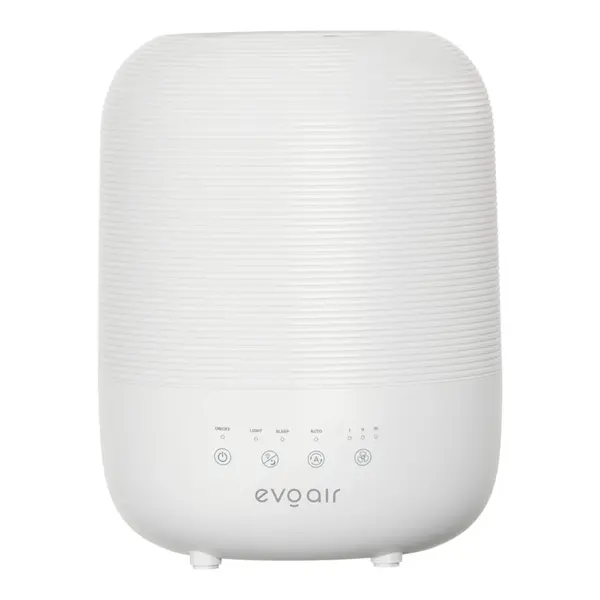 - Umidificator Evoair UMIVA 3000 Rezorvor 3L, Capacitate de umidificare 300ml/h, Senzor umiditate, Mod Auto, Autonomie >8 ore, Indicator umiditate și temperatură, Alb