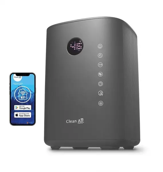 Umidificator si purificator Clean Air Optima CA605T, WiFi, Difuzor de arome, Lampa UV-C, Ionizare, Display, Timer