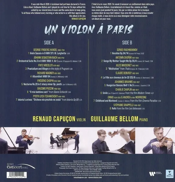 Un violon a Paris - Vinyl | Renaud Capucon, Guillaume Bellom, Various Artists