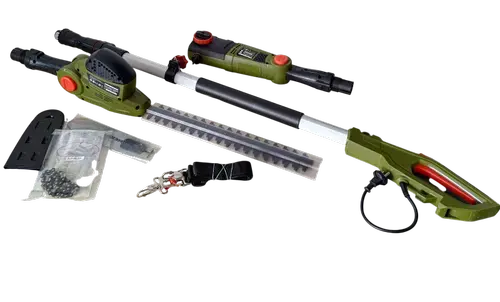 Unealta electrica multifunctionala 2 in 1 pentru gradina Heinner VMT001,drujba/motofierastrau 750 W,trimmer gard viu 550 W,maner telescopic 128 - 197 cm
