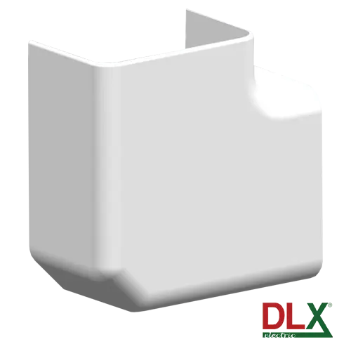 Unghi plan 90° ajustabil pentru canal cablu 102×50 mm, alb RAL 9010-9016, DLX