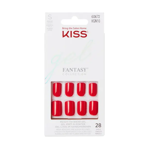 Unghii false Gel Fantasy Color What Ever Short Squoval, 28 bucati, Kiss