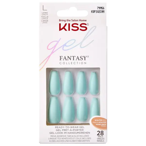Unghii false Gel Fantasy Sculpted Back it Up Long Coffin, 28 bucati, Kiss
