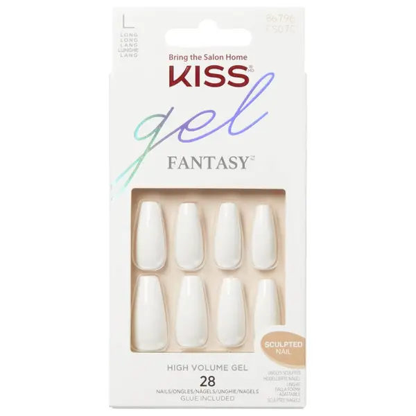 Unghii false Gel Fantasy Sculpted True Color Long Coffin, 28 bucati, Kiss
