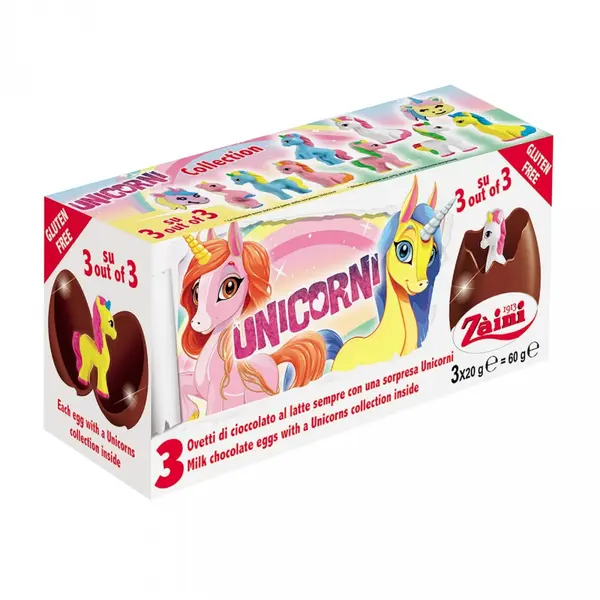 Unicorn surprise egg 3-pack 60 gr