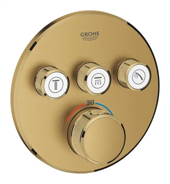 Unitate comanda dus Grohe SmartControl, termostat, 3 iesiri, necesista valva, mat, Auriu