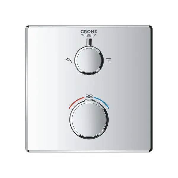 Unitate comanda Grohe Grohtherm Cube, termostat, 2 iesiri, necesita valva, crom, 24079000