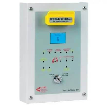 Unitate de stare tip remote C-TEC EP210S montare ingropata, cu LCD pentru afisarea starii