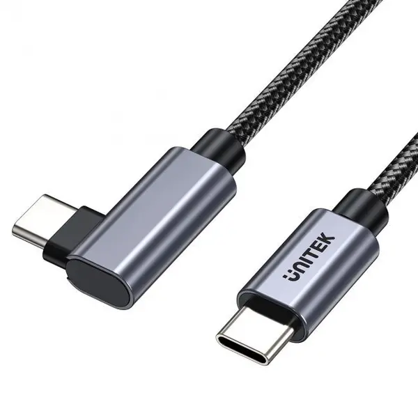 UNITEK Cablu Date UNITEK USB-C 90 Grade PD100W 2m 480Mbps Negru