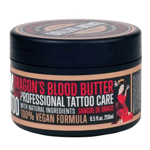 Unt de Corp, Balm Tattoo, Dragon's Blood Butter Red, pentru Vindecarea Tatuajelor si Mentinerea Culorilor, Formula Vegana, 250gr
