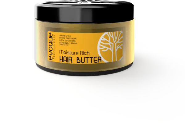 Unt de Par Profesional, EVOQUE Moisture Rich Hair Butter, 150 ml - Cu 10 Uleiuri Naturale, Leave-In, Hidrateaza Intens si Ofera Luciu Natural - Evoque