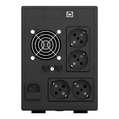 UPS 1000VA/600W, Afisaj LCD cu ecran tactil, 4 x prize Schuko - NJOY Cadu 1000