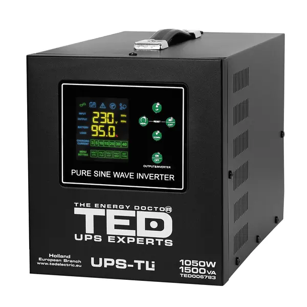 UPS 1500VA/1050W cu runtime extins LiFePO4, acumulator extern (neinclus), TED Electric TED006783