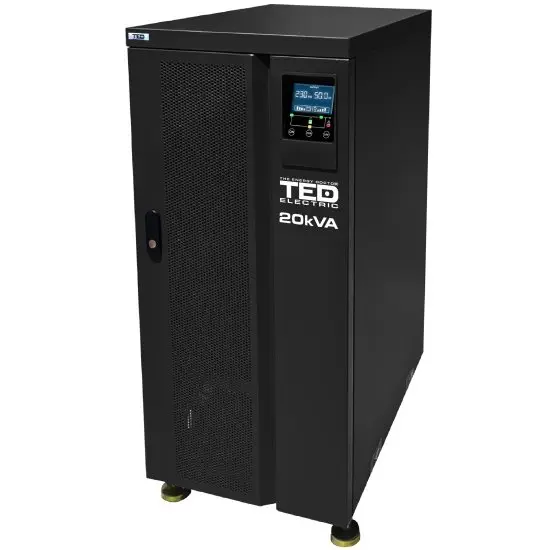 UPS 20kVA Online 380V TED Electric, Display LCD, trifazat, necesita 30 acumulatori 7 / 9 Ah, unda sinusoida pura, TED002013