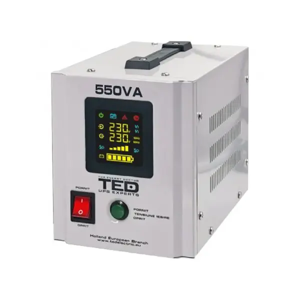 UPS 550VA/300W runtime extins utilizeaza un acumulator (neinclus) TED UPS Expert TED000354