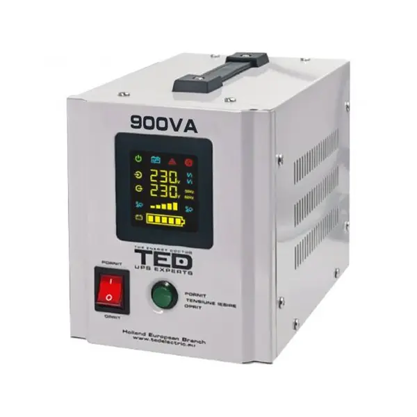 UPS 900VA/500W cu runtime extins și acumulator extern 12V AGM, TED Electric TED000361
