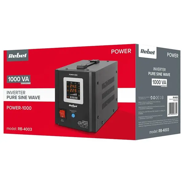 UPS Centrala termica Electrocasnice Electronice cu Sinus Pur 1000VA 700W 12V Rebel RB-4003