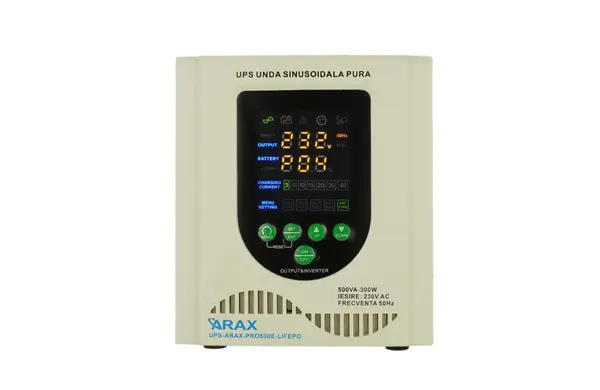UPS Centrala termica sinus PRO 500E 350W, sinus pur, acumulator extern , Compatibil LiFePo4