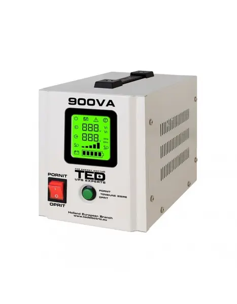 UPS centrala termica TED Electric 900VA 500W Runtime extins utilizeaza 1 acumulator neinclus