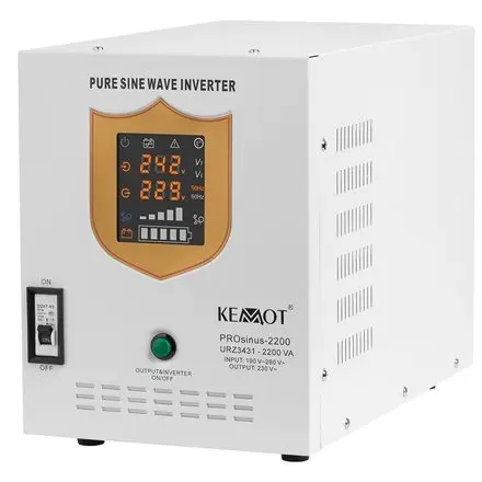 UPS centrale termice SINUS PUR 2200VA/1600W 12V KEMOT URZ3431, borne externe 12v
