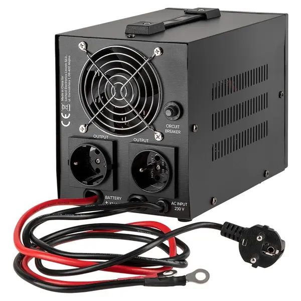 UPS cu sinus pur 800VA/500W pentru centrale termice și electrocasnice, baterie externă 12V, Rebel RB-4002