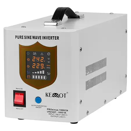 UPS cu undă sinusoidală pură 1050W/1500VA, 24V, 2x Schuko, Kemot URZ3427