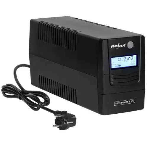 UPS offline 850VA/480W cu ecran LCD, baterie 12V/9Ah, Rebel RB-4024