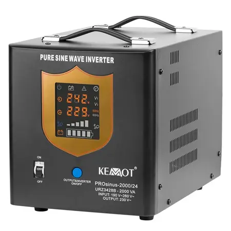 UPS pentru centrala termica cu unda sinusoidala pura, display LED 2600VA 1800W, incarcare 10A 15A, utilizeaza 1 acumulator 24V (neinclus), Kemot