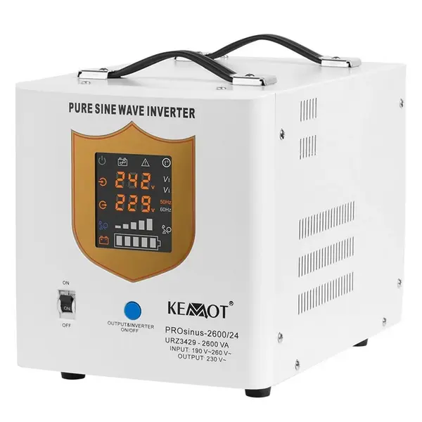 UPS pentru centrale termice, SINUS PUR, 2600VA, 1800W, 24V, Display LED, KEMOT, URZ3429