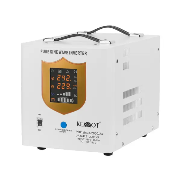 UPS pentru centrale termice, sinusoida pura, 2000VA 1400W, incarcare baterii 24V, 2x schuko, Kemot ProSinus, URZ3428