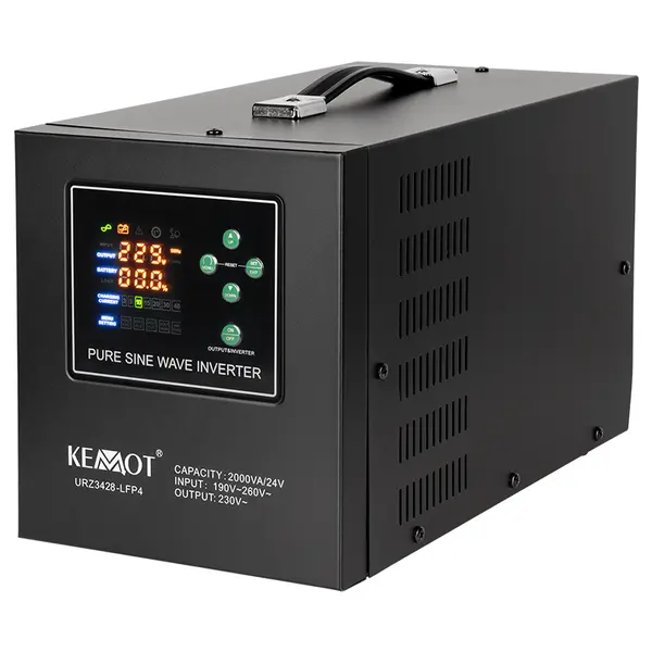 UPS sinus pur 2000VA/1400W 24V fără baterie, pentru centrale de alarmă, Kemot URZ3428-LFP4