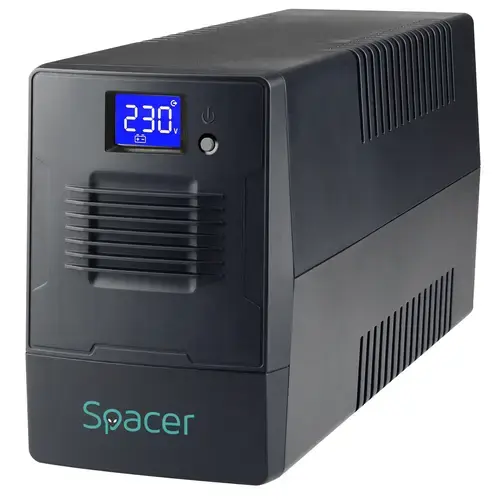 UPS Spacer Line Interactive, 1000VA, 600W, USB, Retea (Negru)