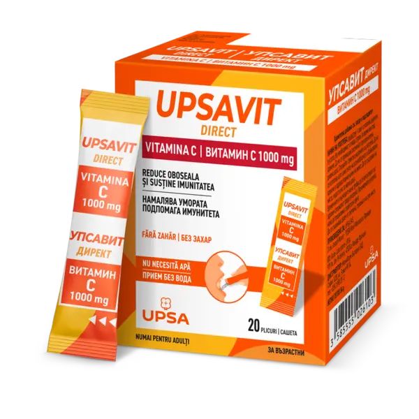 Upsavit Direct Vitamina C 1000mg, Upsa | 20 plicuri orodispersabile