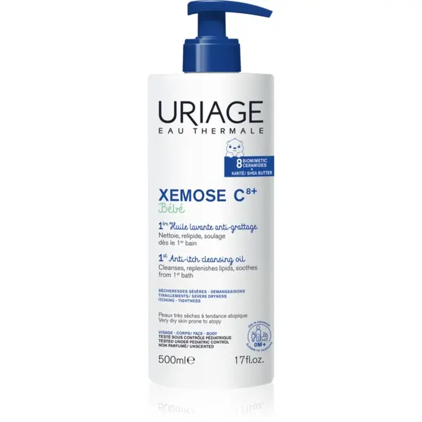 Uriage Xemose C8+ Bébé ulei calmant pentru curatare pentru piele uscata spre atopica 500 ml