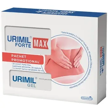 Urimil Forte max 30 + Urimil CBD gel cu canabidiol 50ml - 50% la al II lea produs pach. Naturpharma