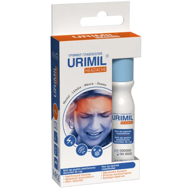 Urimil Headache roll-on impotriva durerilor de cap, Naturpharma | 15 ml