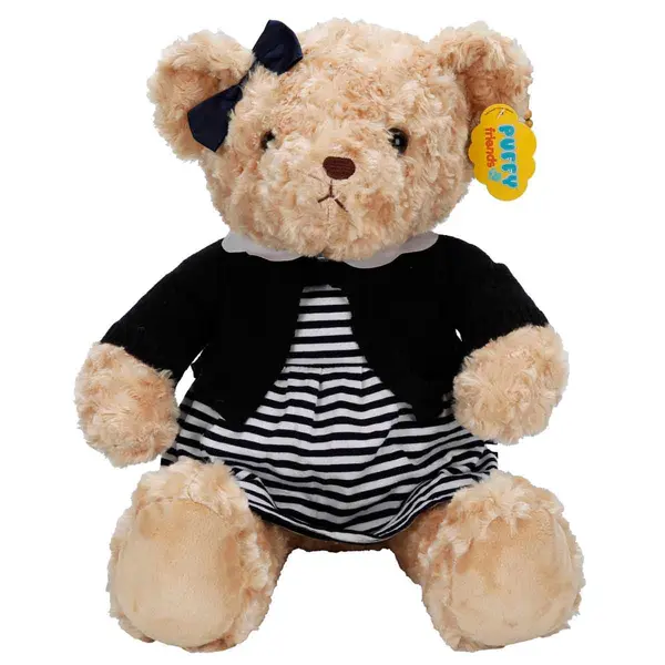 Ursulet de plus in rochita, Puffy Friends, 37 cm