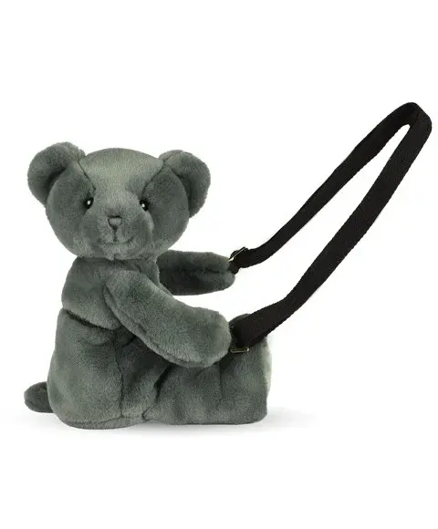 Ursulet din plus - geanta crossbody adorabila, 30 cm, Kaki