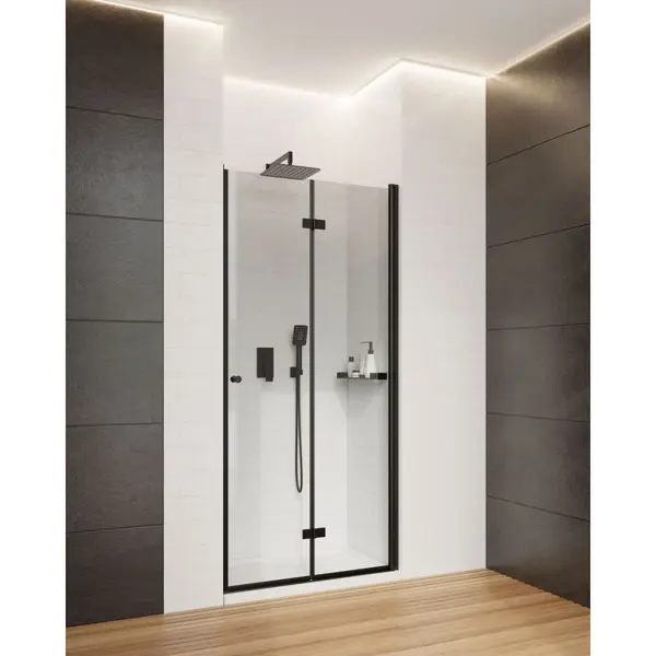 Usa cabina dus pliabila negru mat 70x200 cm Deante Kerria Plus