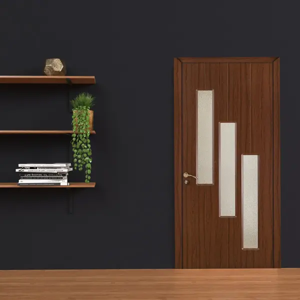 Usa de interior din lemn cu geam OP-105 2000/800 Teak