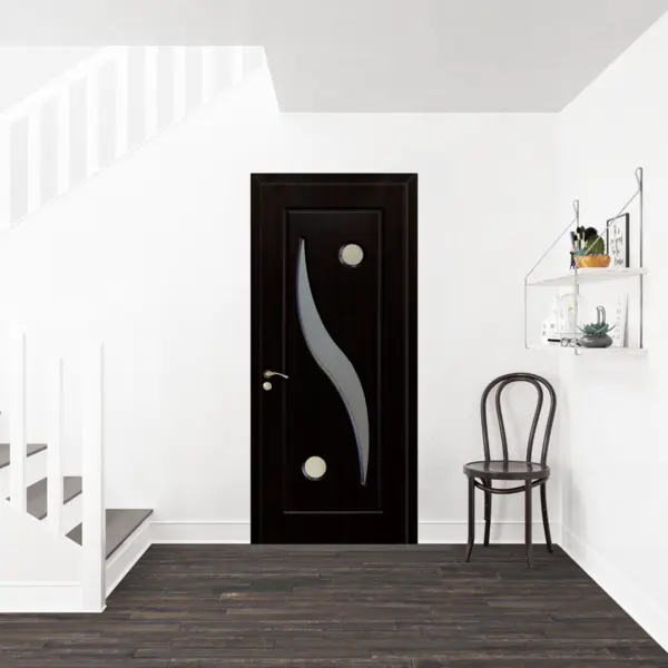 Usa de interior din lemn Modern cu geam OP-063 Wenge 2000/700