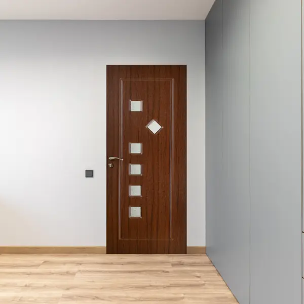 Usa de interior din lemn Style 014 cu geam Teak 2000/600