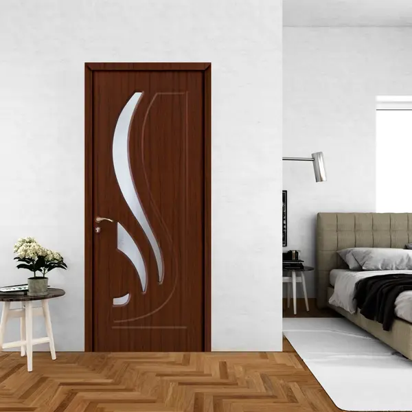 Usa de interior din lemn Style 154 cu geam Teak 2000/700